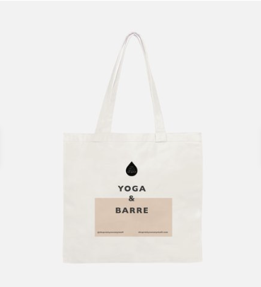 The Pretty Sweaty Stuff yoga and barre cotton tote bag